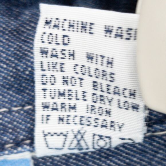 Men’s XL Denim Shirt Relaxed Fit Long Sleeve Button Down Workwear Dark Wash NWT - Picture 7 of 12